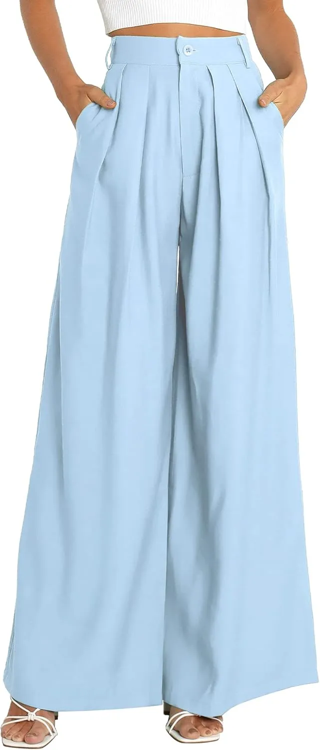 Women's High Waist Casual Wide Leg Palazzo Pants, Dress Pants for Women, Work Pants with Pockets for Women Office.