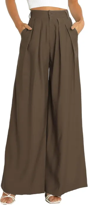 Women's High Waist Casual Wide Leg Palazzo Pants, Dress Pants for Women, Work Pants with Pockets for Women Office.