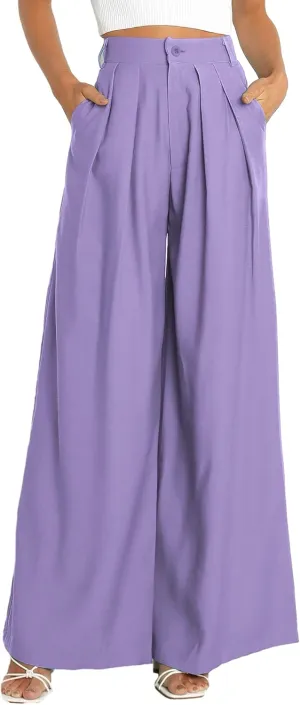 Women's High Waist Casual Wide Leg Palazzo Pants, Dress Pants for Women, Work Pants with Pockets for Women Office.