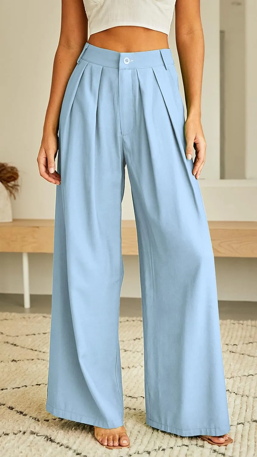 Women's High Waist Casual Wide Leg Palazzo Pants, Dress Pants for Women, Work Pants with Pockets for Women Office.