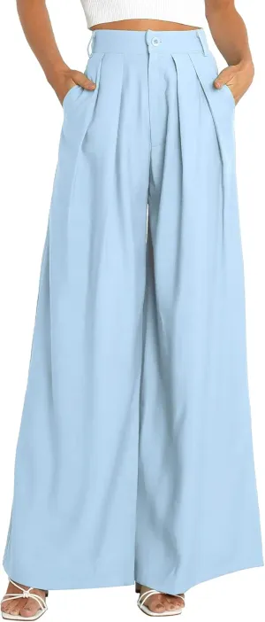 Women's High Waist Casual Wide Leg Palazzo Pants, Dress Pants for Women, Work Pants with Pockets for Women Office.