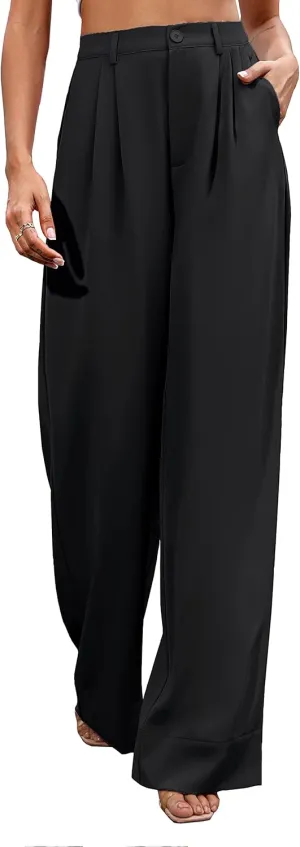 Women's High Waist Casual Wide Leg Palazzo Pants, Dress Pants for Women, Work Pants with Pockets for Women Office.