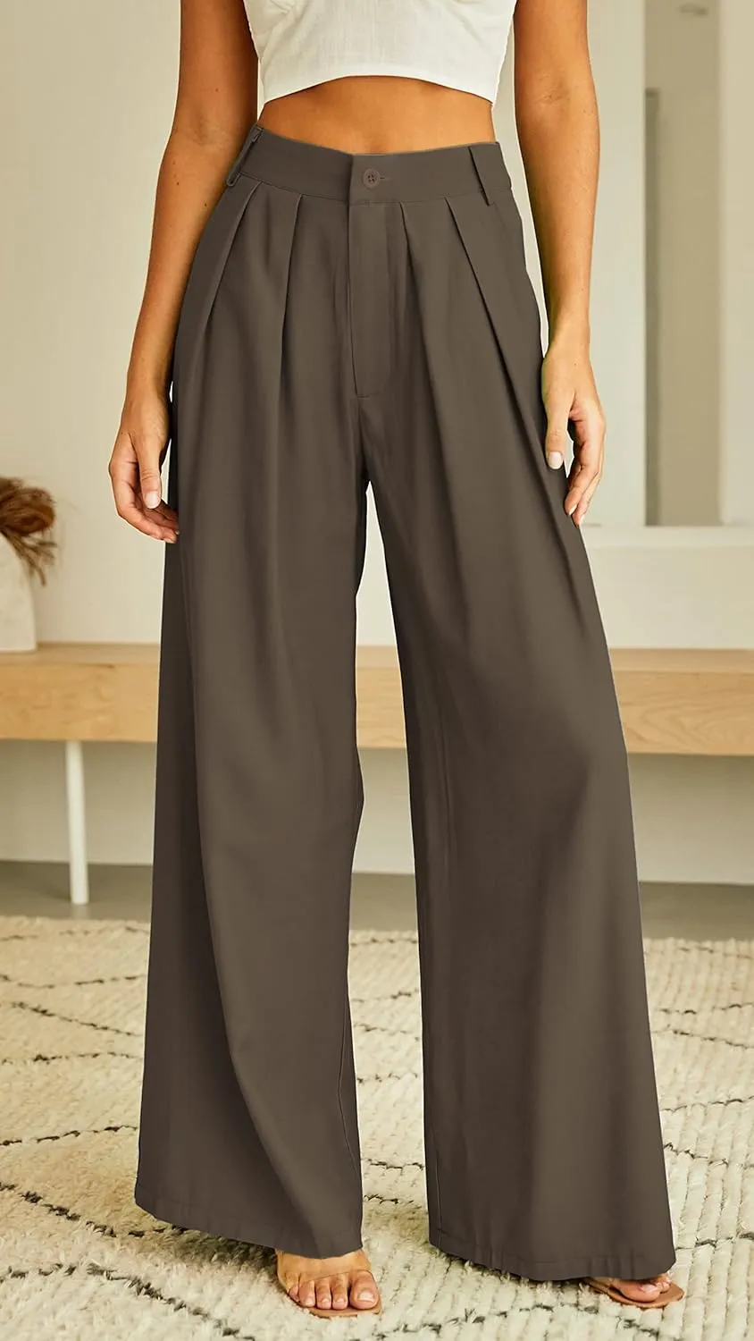 Women's High Waist Casual Wide Leg Palazzo Pants, Dress Pants for Women, Work Pants with Pockets for Women Office.