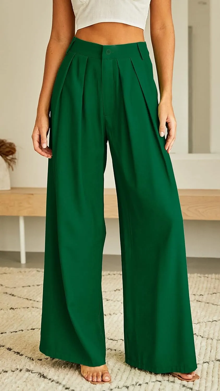 Women's High Waist Casual Wide Leg Palazzo Pants, Dress Pants for Women, Work Pants with Pockets for Women Office.