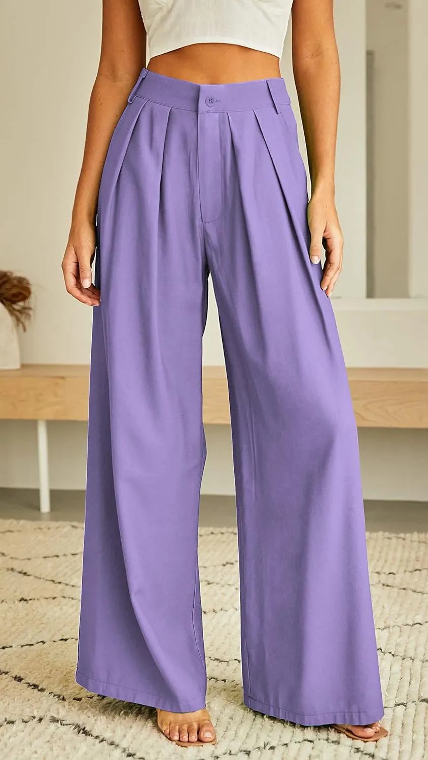 Women's High Waist Casual Wide Leg Palazzo Pants, Dress Pants for Women, Work Pants with Pockets for Women Office.
