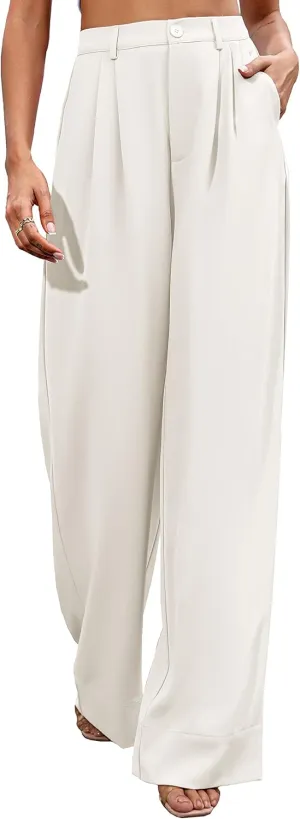 Women's High Waist Casual Wide Leg Palazzo Pants, Dress Pants for Women, Work Pants with Pockets for Women Office.