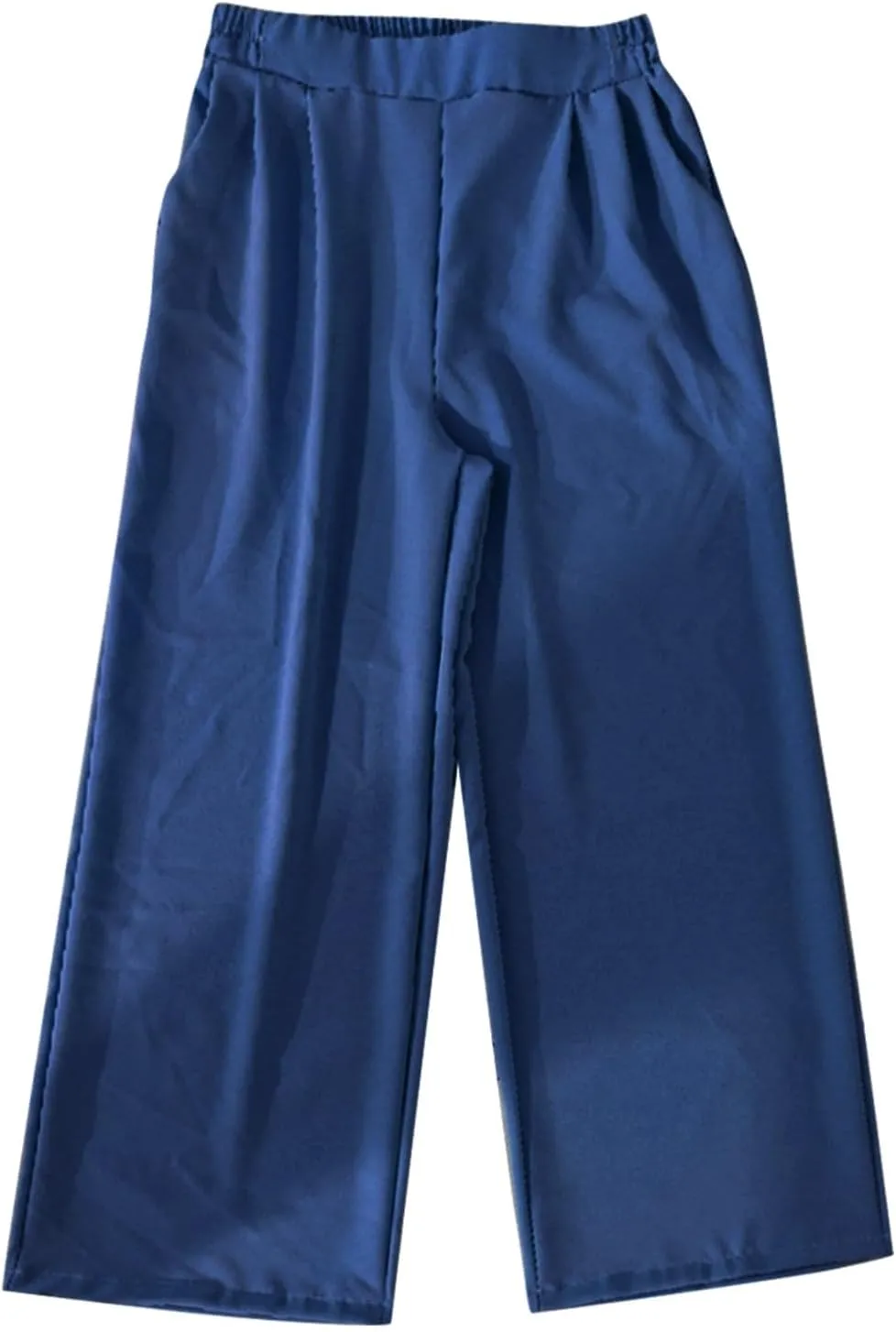 Women's High-Waisted Wide-Leg Pants Various Occasion Casual Trouser Stretchy Waist Office Regular Elegant Lounge Pant