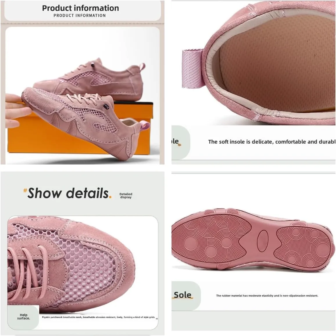 Women's Leather Outdoor Mesh Trail Shoes for Hiking & Walking Unisex Non-Slip Slip On Lightweight Sneakers Breathable Comfort Soft Summer Sports Driving Shoes