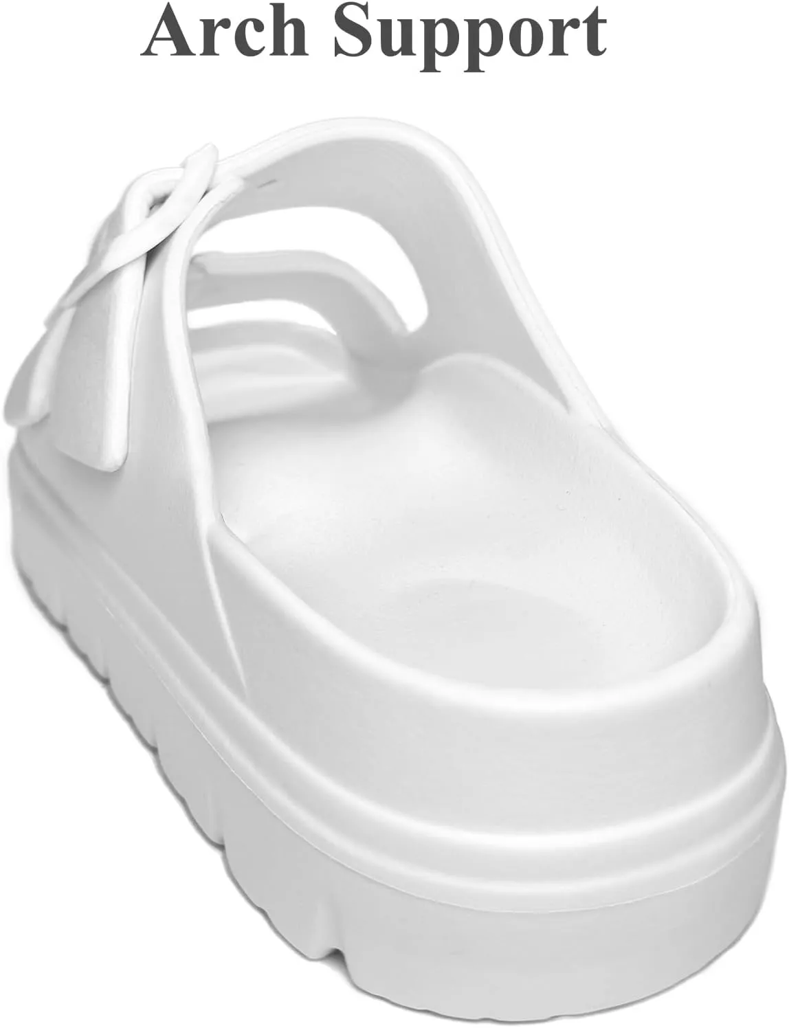 Womens Platform Sandals with Arch Support, Summer Beach Slides with Adjustable Buckle, Comfort Lightweight Chunky Cushion Slip on Sandal