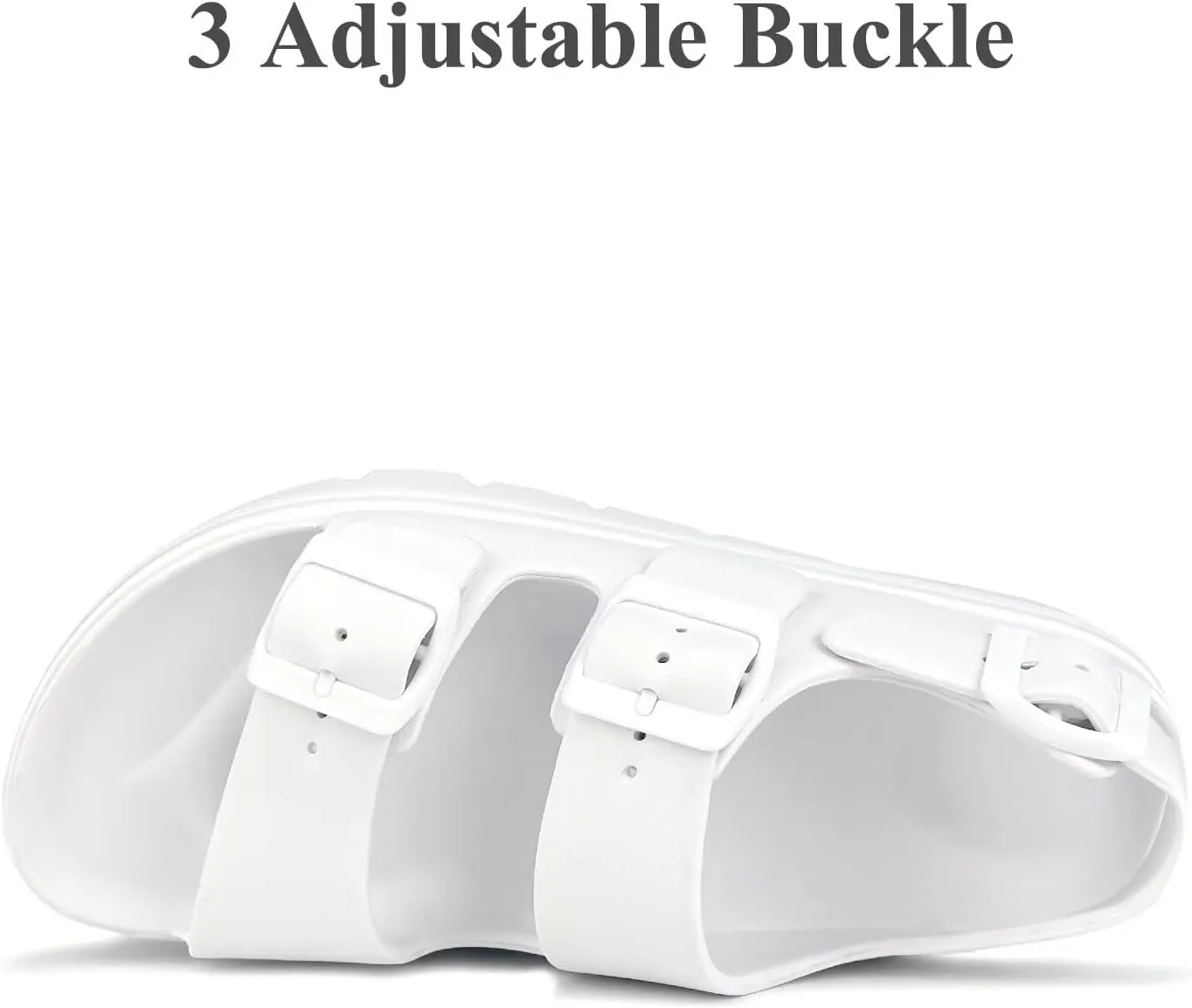 Womens Platform Sandals with Arch Support, Summer Beach Slides with Adjustable Buckle, Comfort Lightweight Chunky Cushion Slip on Sandal