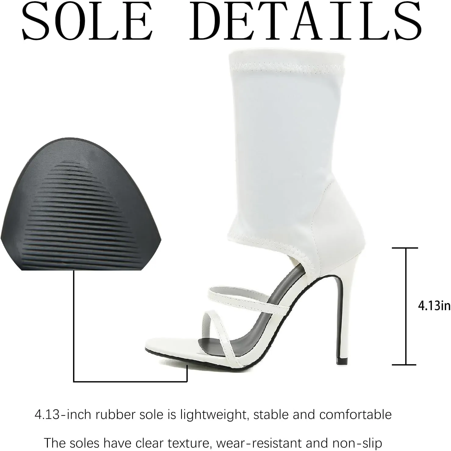 Women's Stretchy Cloth High Top Two Strapy Stiletto Gladiator Sandals Sexy Open Toe High Heel Summer Elastic Ankle Boot Sandals for Summer Dress Wedding Party Daily Wear Shoes