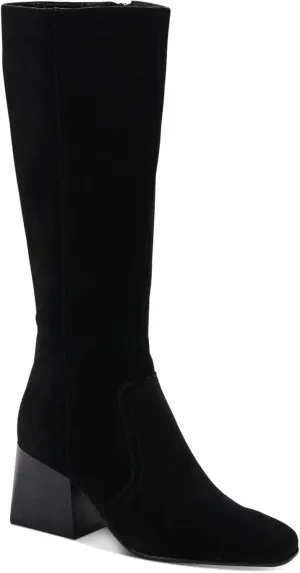 Womens Tori Suede Side Zip Knee-High Boots Black 5.5 Medium (B,M)