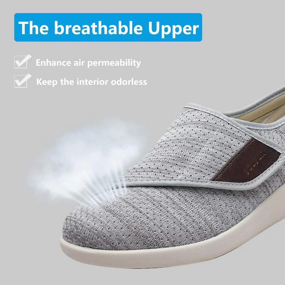 Women's Walking Shoes with Arch Support, Diabetic Shoes Adjustable Closure, Extra Wide Widths Orthopedic Walking Sneakers Diabetic Bunions for Extra Cushioning and Pain Relief