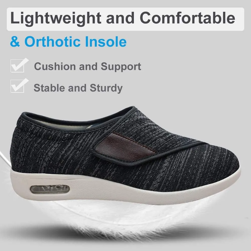 Women's Walking Shoes with Arch Support, Diabetic Shoes Adjustable Closure, Extra Wide Widths Orthopedic Walking Sneakers Diabetic Bunions for Extra Cushioning and Pain Relief