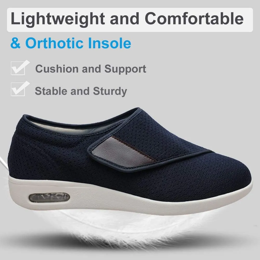 Women's Walking Shoes with Arch Support, Diabetic Shoes Adjustable Closure, Extra Wide Widths Orthopedic Walking Sneakers Diabetic Bunions for Extra Cushioning and Pain Relief