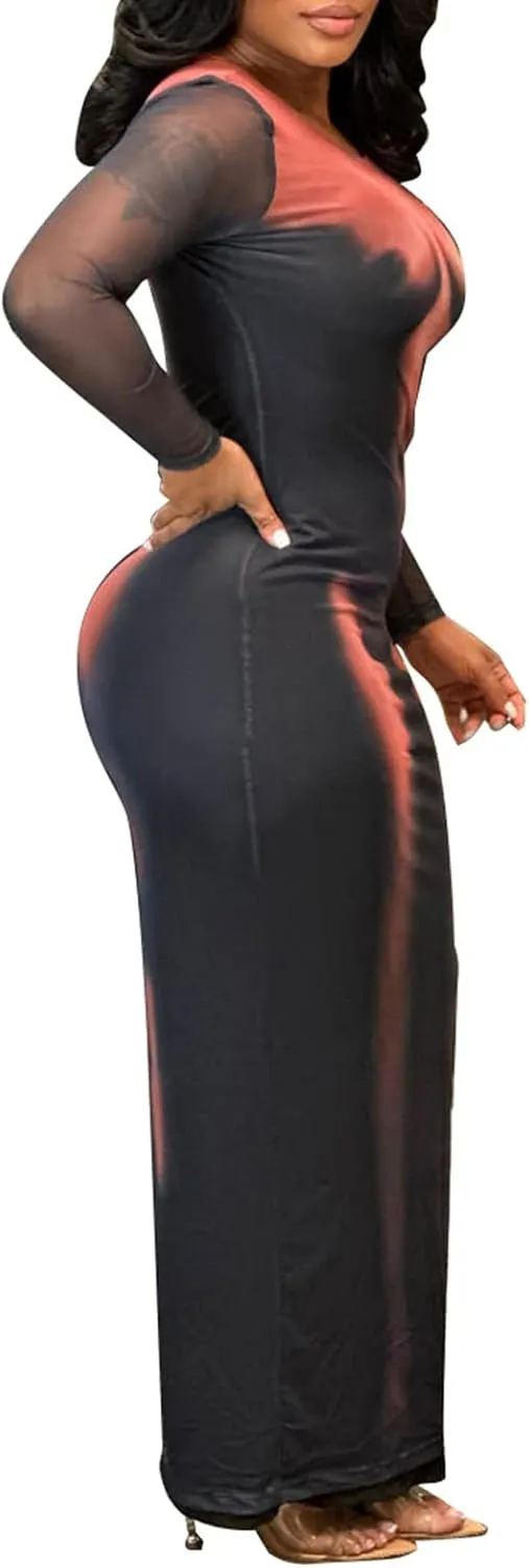 XZLUFNY Y2K 3D Body Print Maxi Dress Women Aesthetic Short Sleeve Party Dress