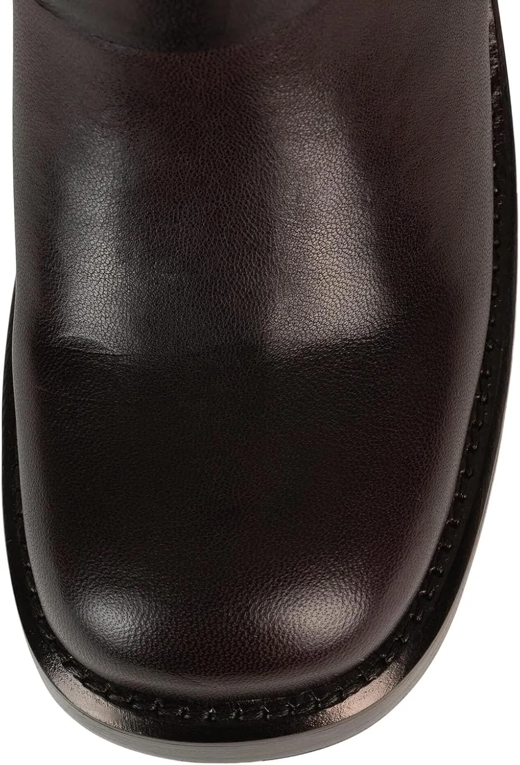 Yishaweiqi Women's Studds Biker Boots Chunky Heel Square Toe Knee High Boots Side Zipper Western Boots Fall Dress Riding Boots Motorcycle Boots
