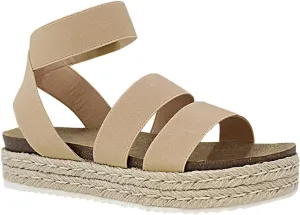YOKI CHIARA-10 Women’s Sandal Platform Espadrille Wedge, Strappy Sandals for Women, Platform Sandals Women, Summer Sandals