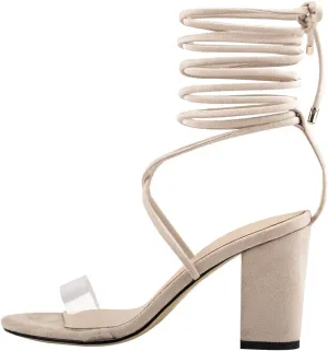 Yolkomo Women's Lace Up Chunky Low Heel Gladiator Sandals