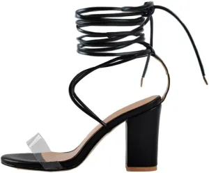 Yolkomo Women's Lace Up Chunky Low Heel Gladiator Sandals